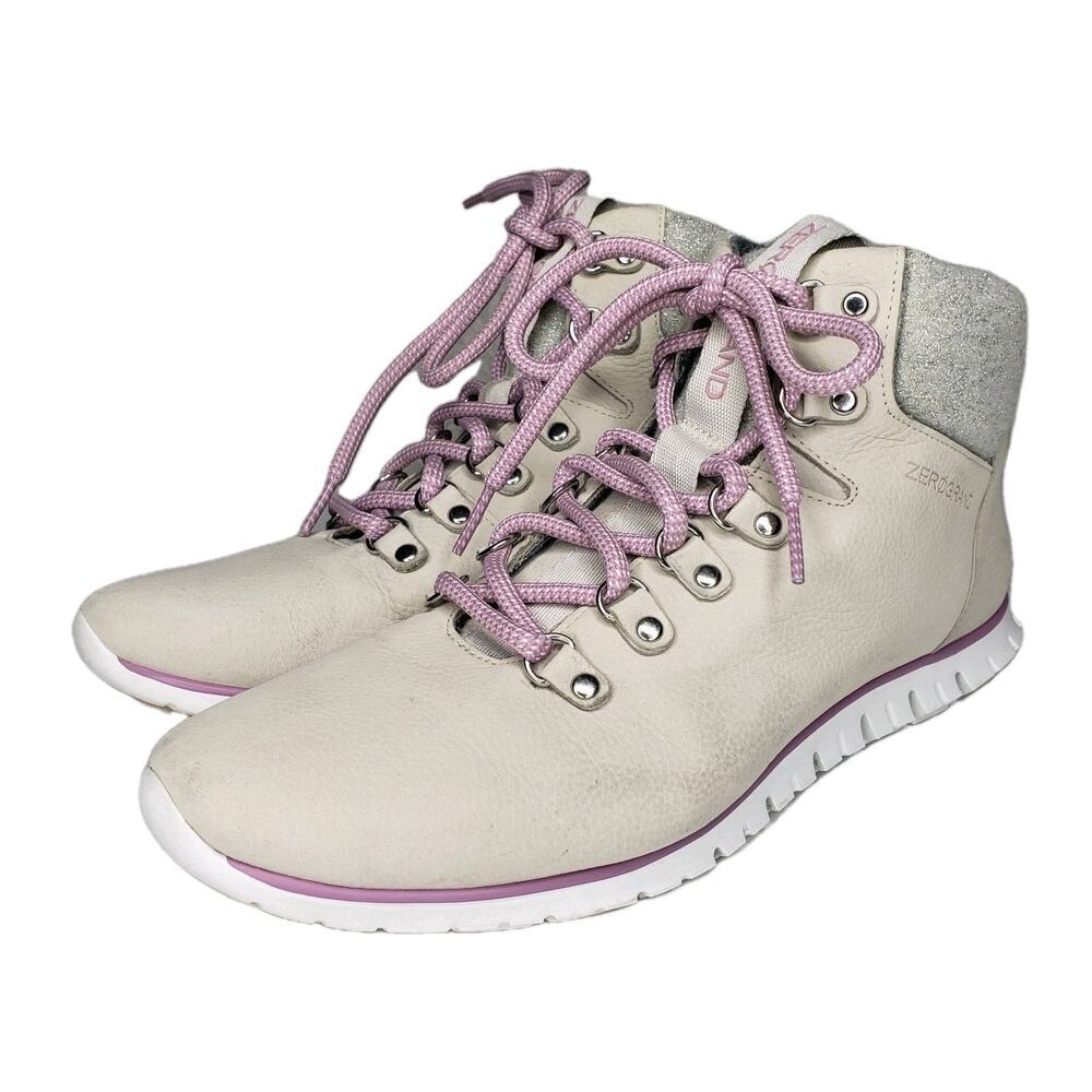 Cole Haan Womens Zerogrand Hiker Boots Size 9.5B Hiking Waterproof Leather Gray